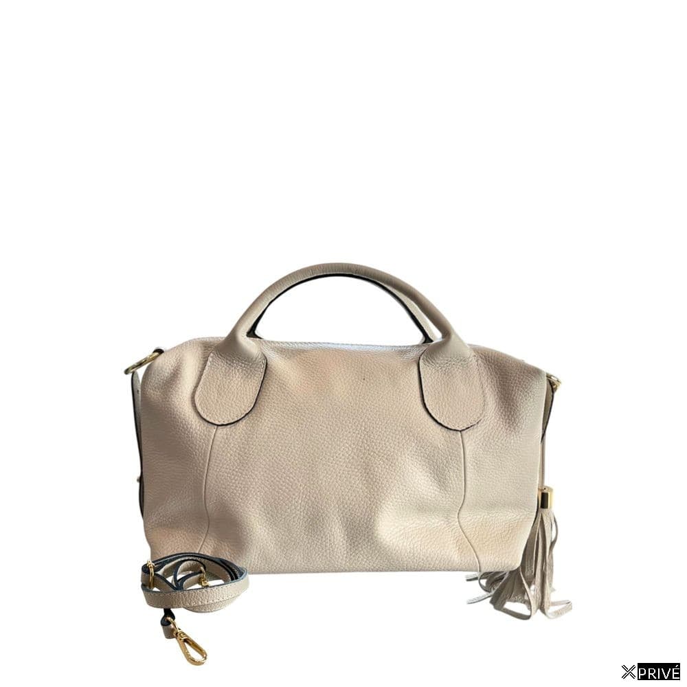 Sac bandoulière beige en Cowhide — 3