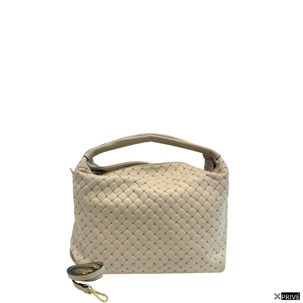 Sac bandoulière beige en Cowhide — 3