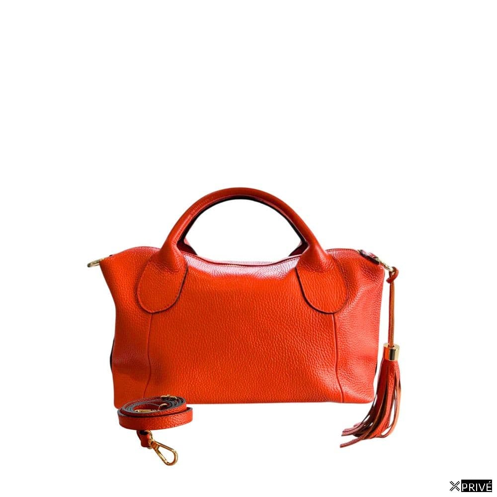 Sac bandoulière orange en Cowhide — 3