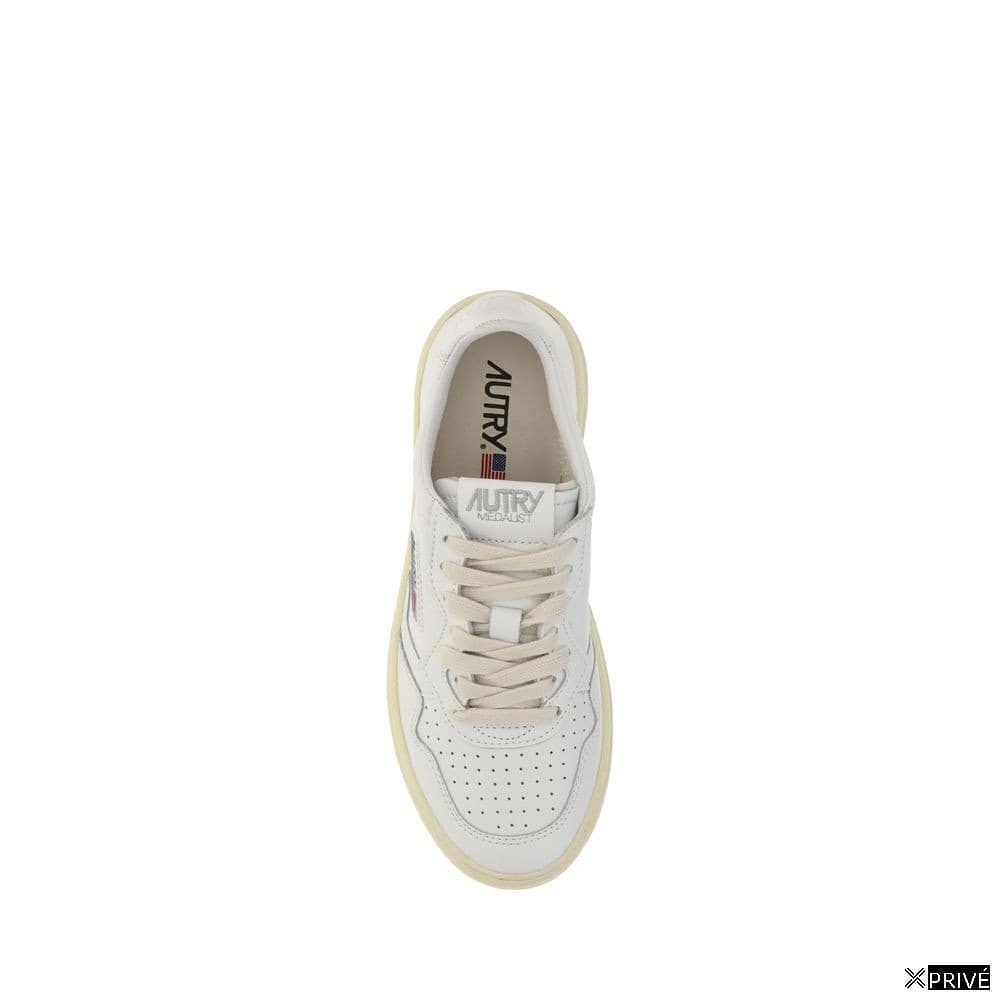 White Calf Leather Bos Taurus Low Top Sneakers — 4