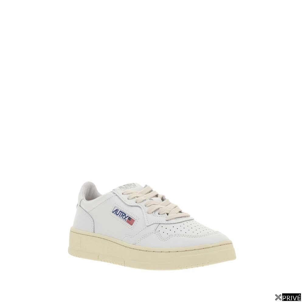 White Calf Leather Bos Taurus Low Top Sneakers — 2