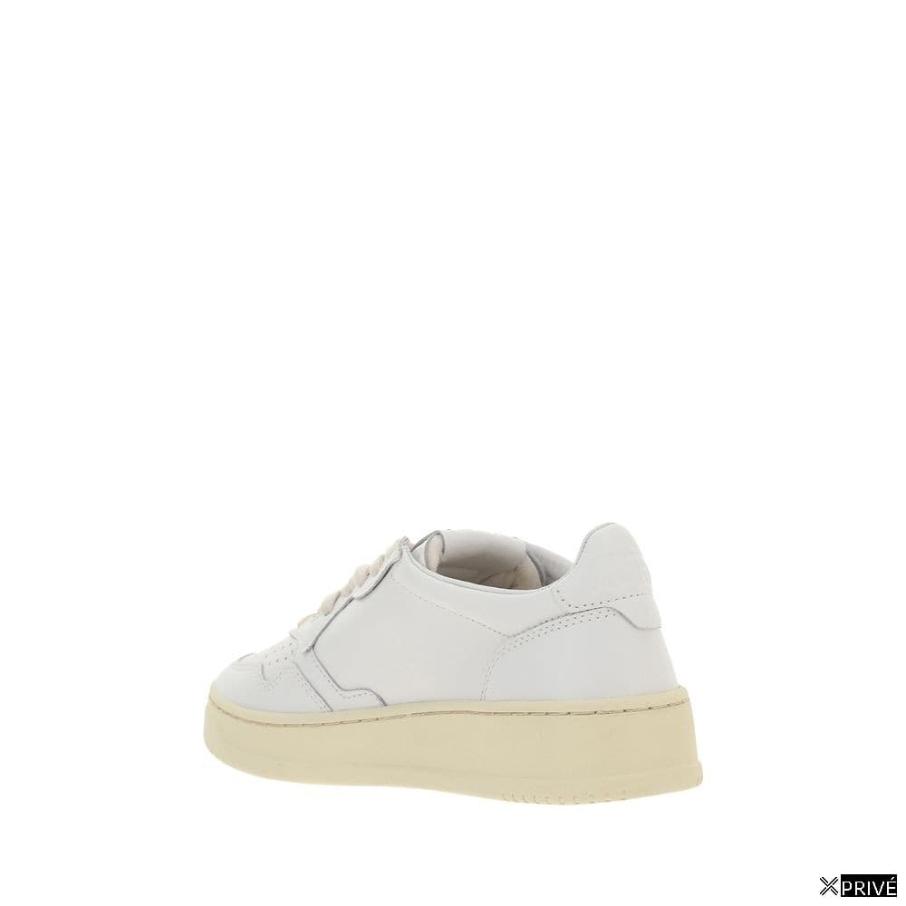 White Calf Leather Bos Taurus Low Top Sneakers — 3