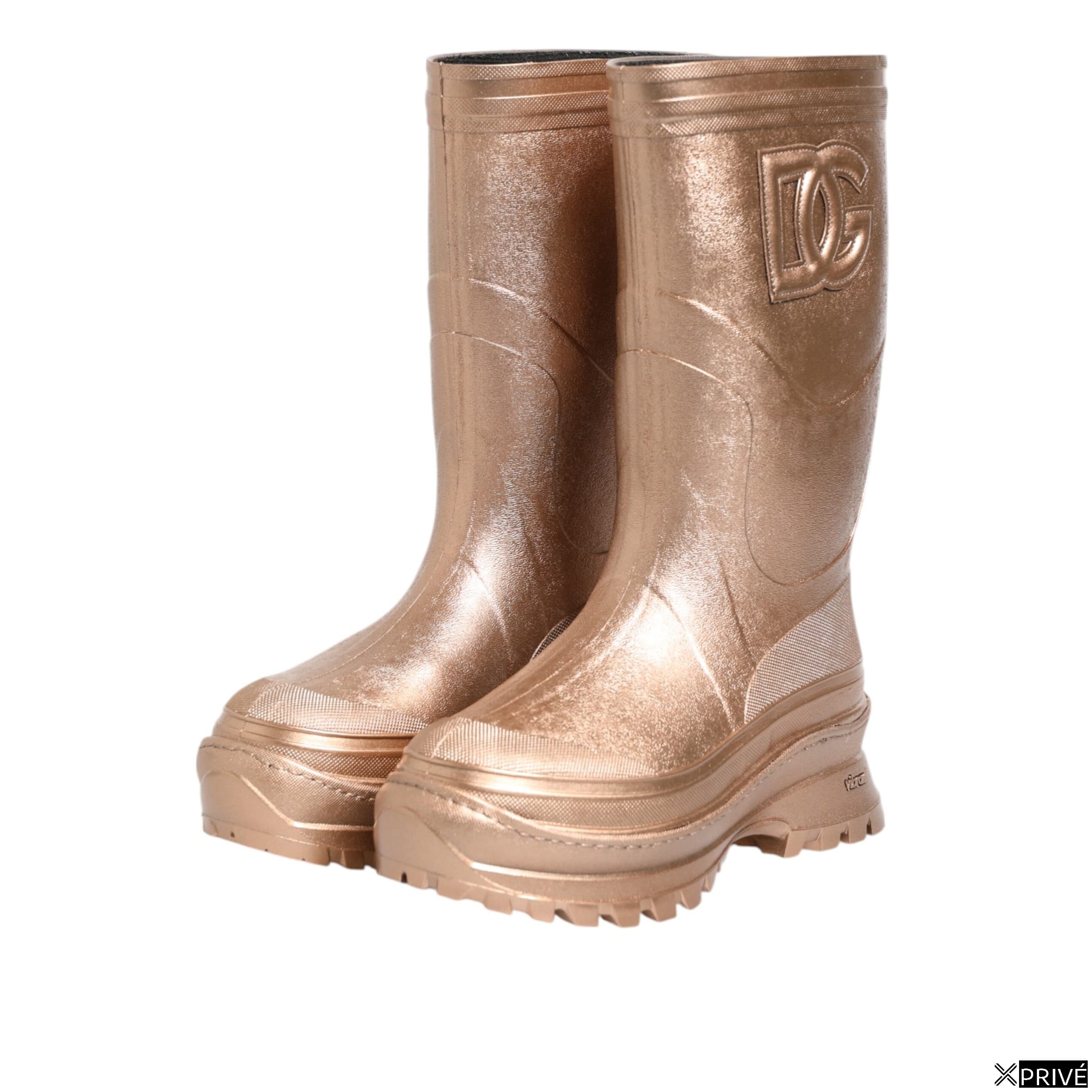 Bottes Rose Doré en Rubber — 5