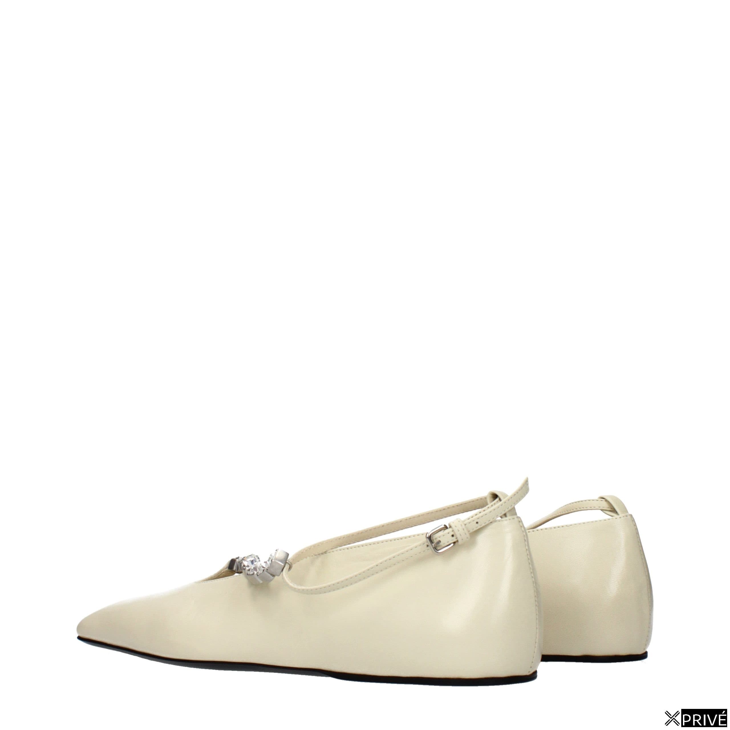 Chaussures plates beiges en Cuir — 4