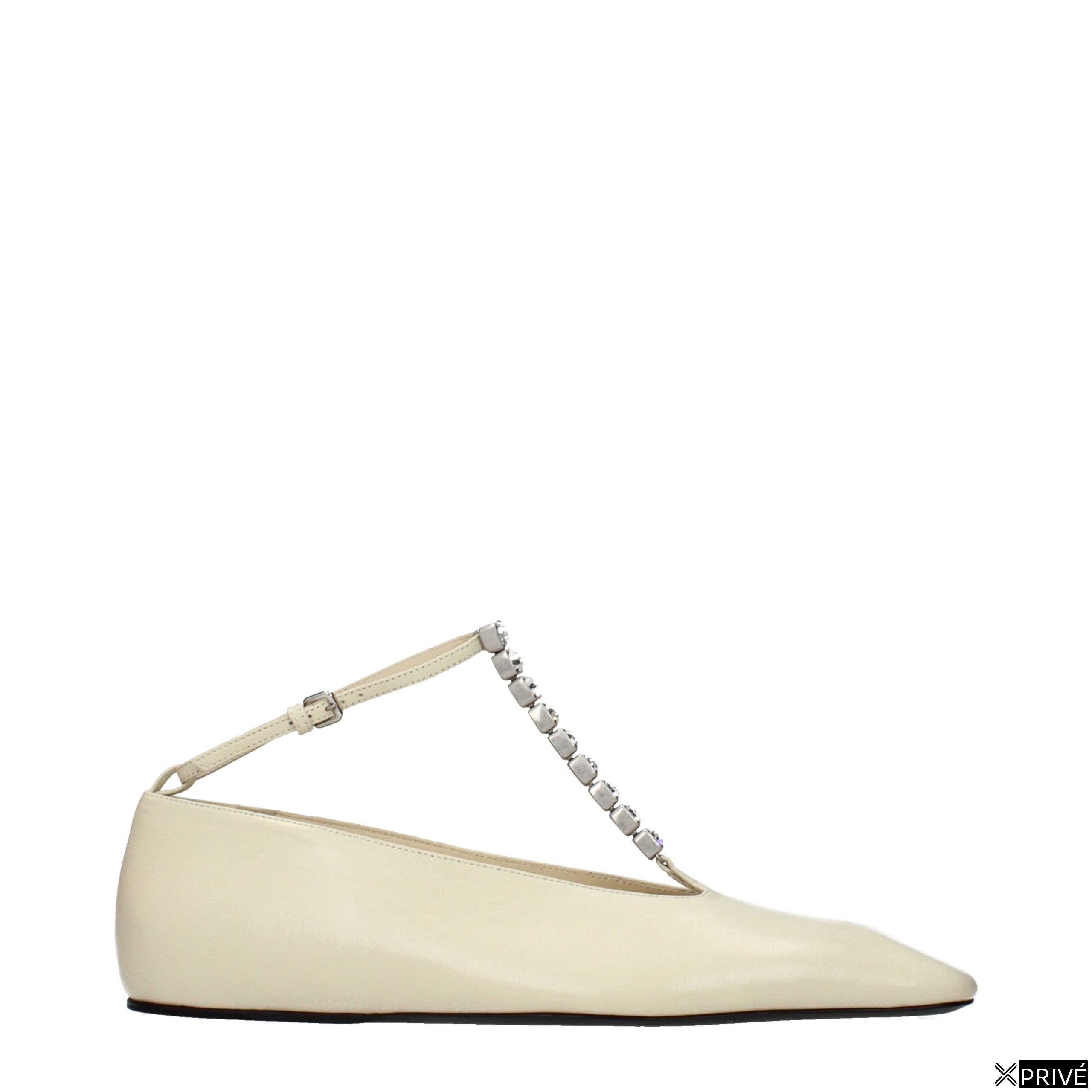 Chaussures plates beiges en Cuir — 1