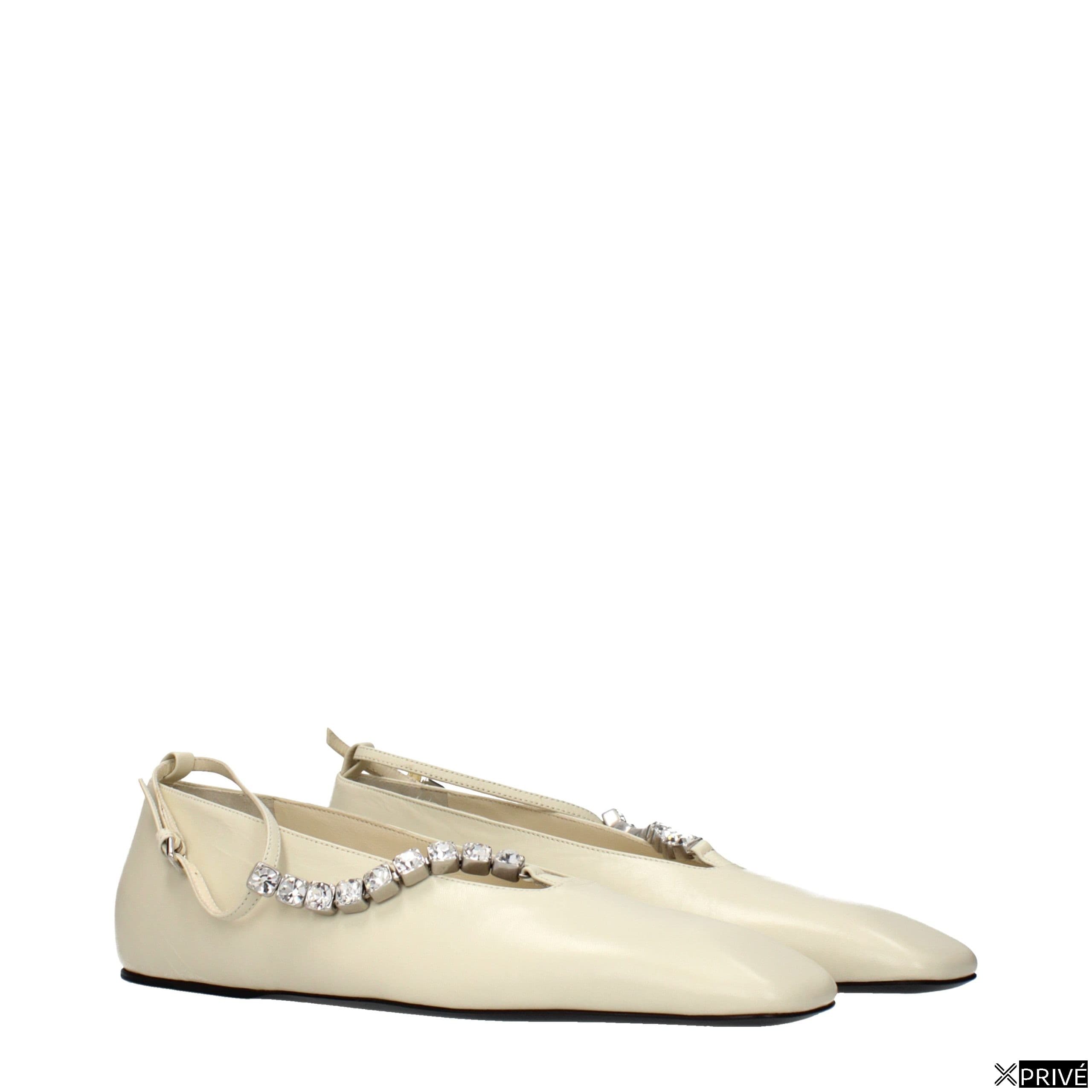 Chaussures plates beiges en Cuir — 2