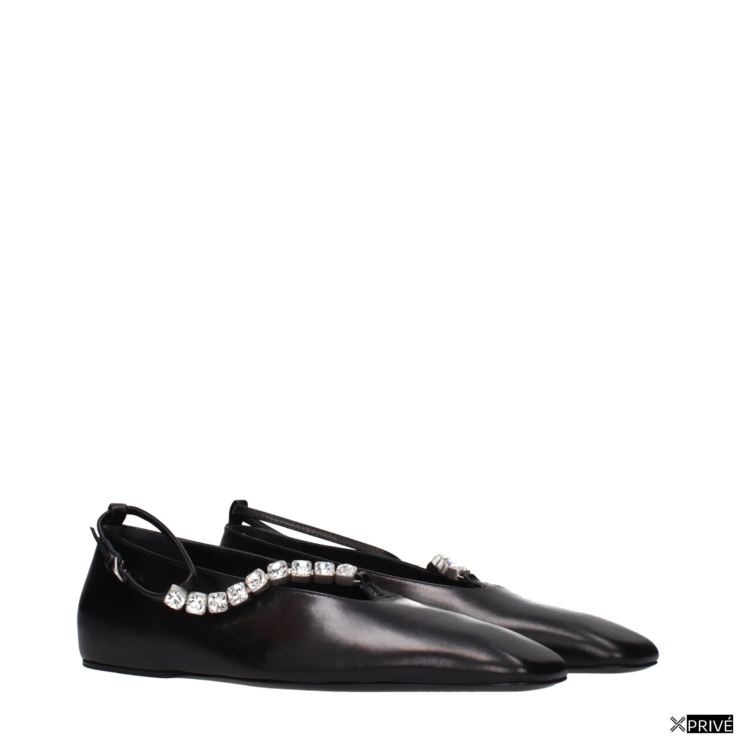 Chaussures plates noires en Cuir — 2