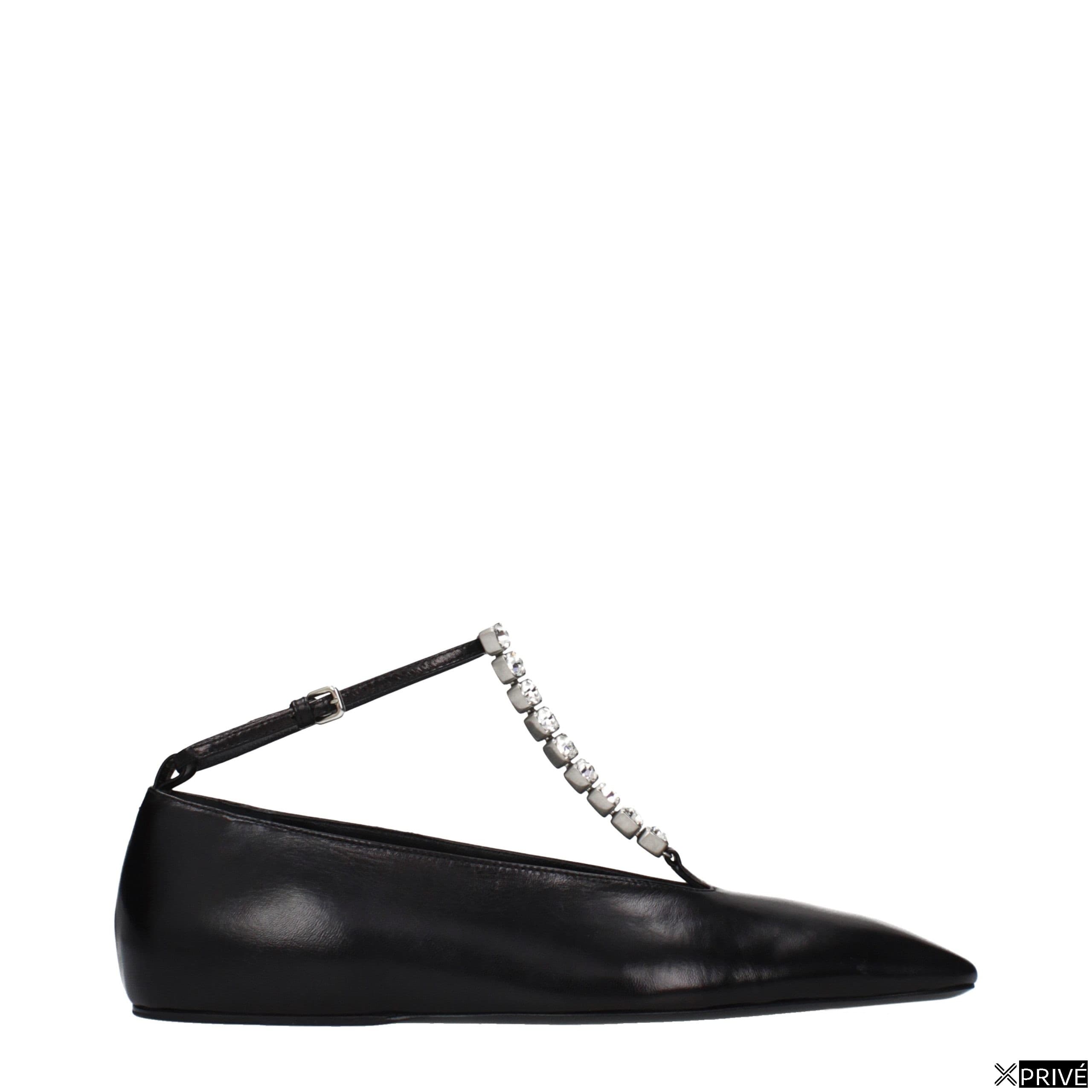 Chaussures plates noires en Cuir — 1
