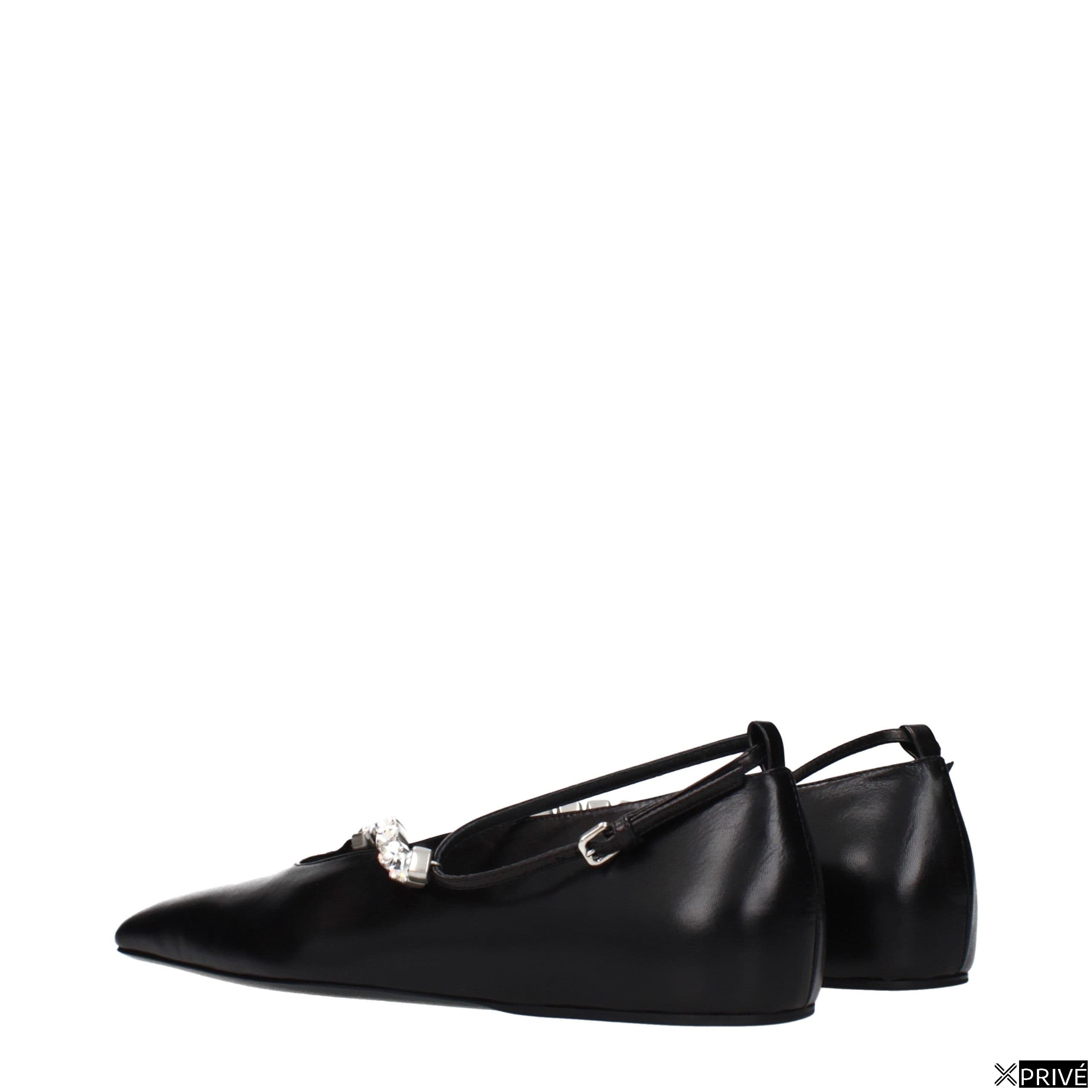 Chaussures plates noires en Cuir — 4