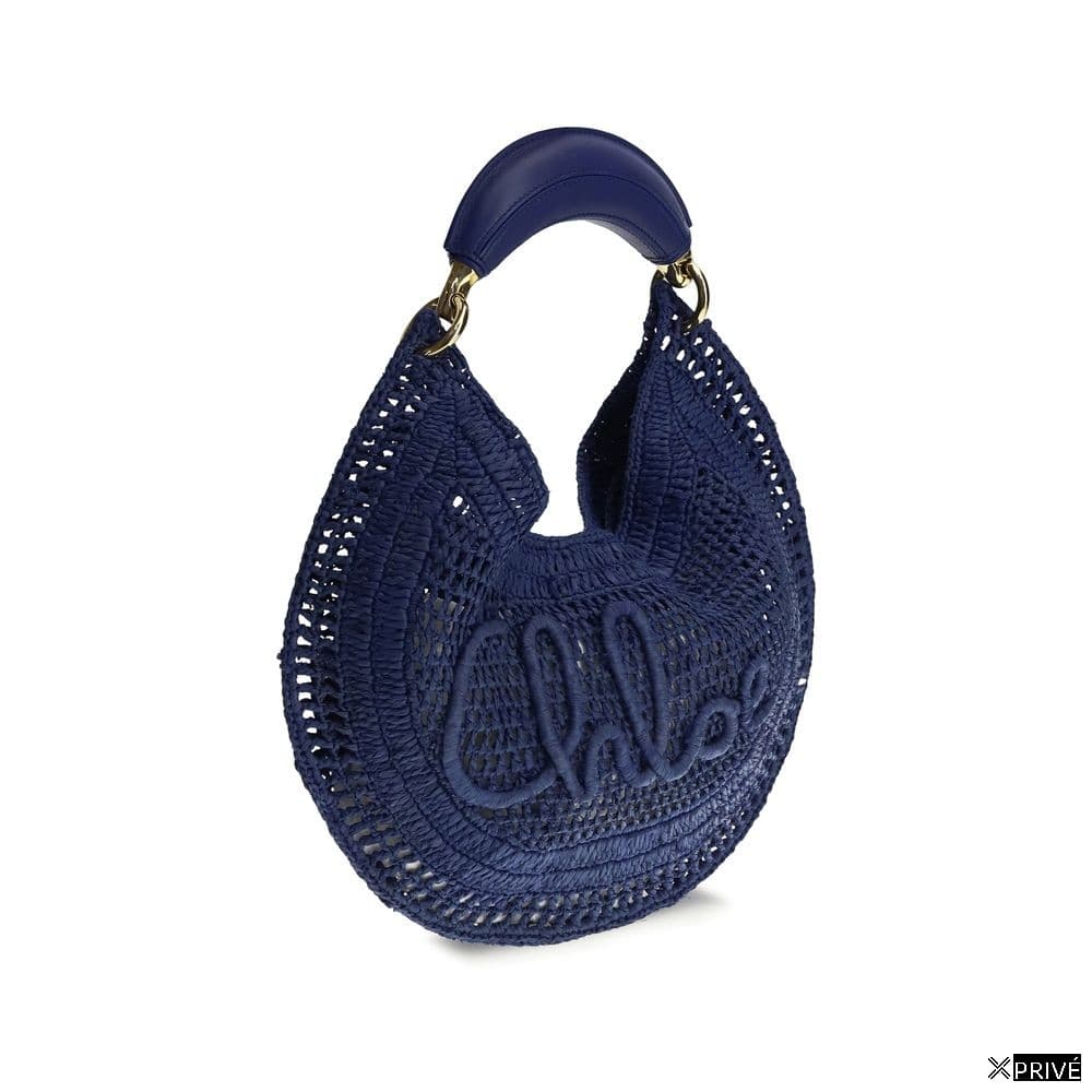 Sac bandoulière bleu en Raphia — 2
