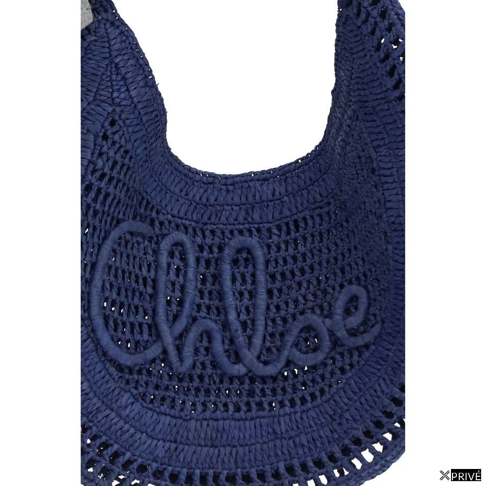 Sac bandoulière bleu en Raphia — 4