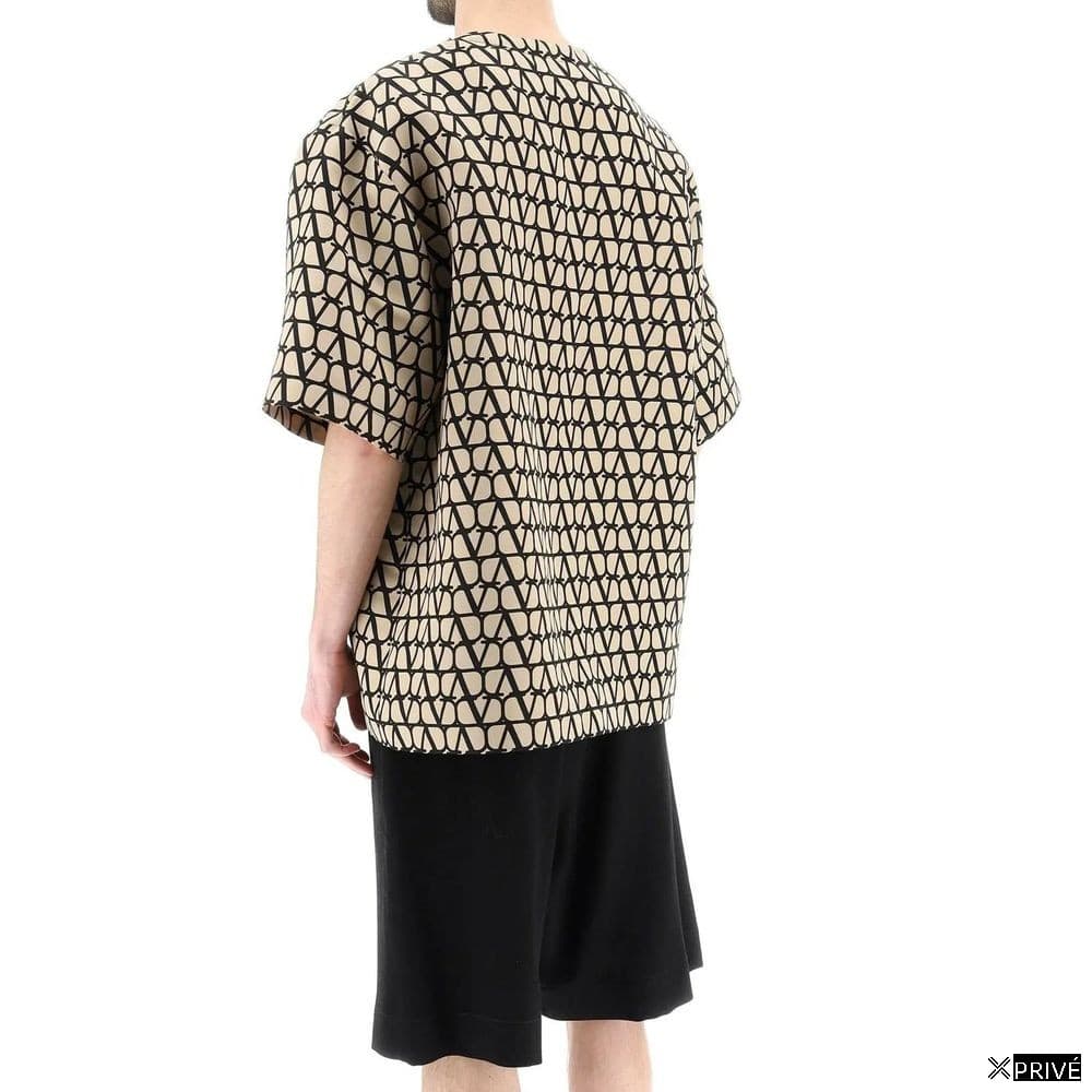 T-shirt brun en Soie — 3