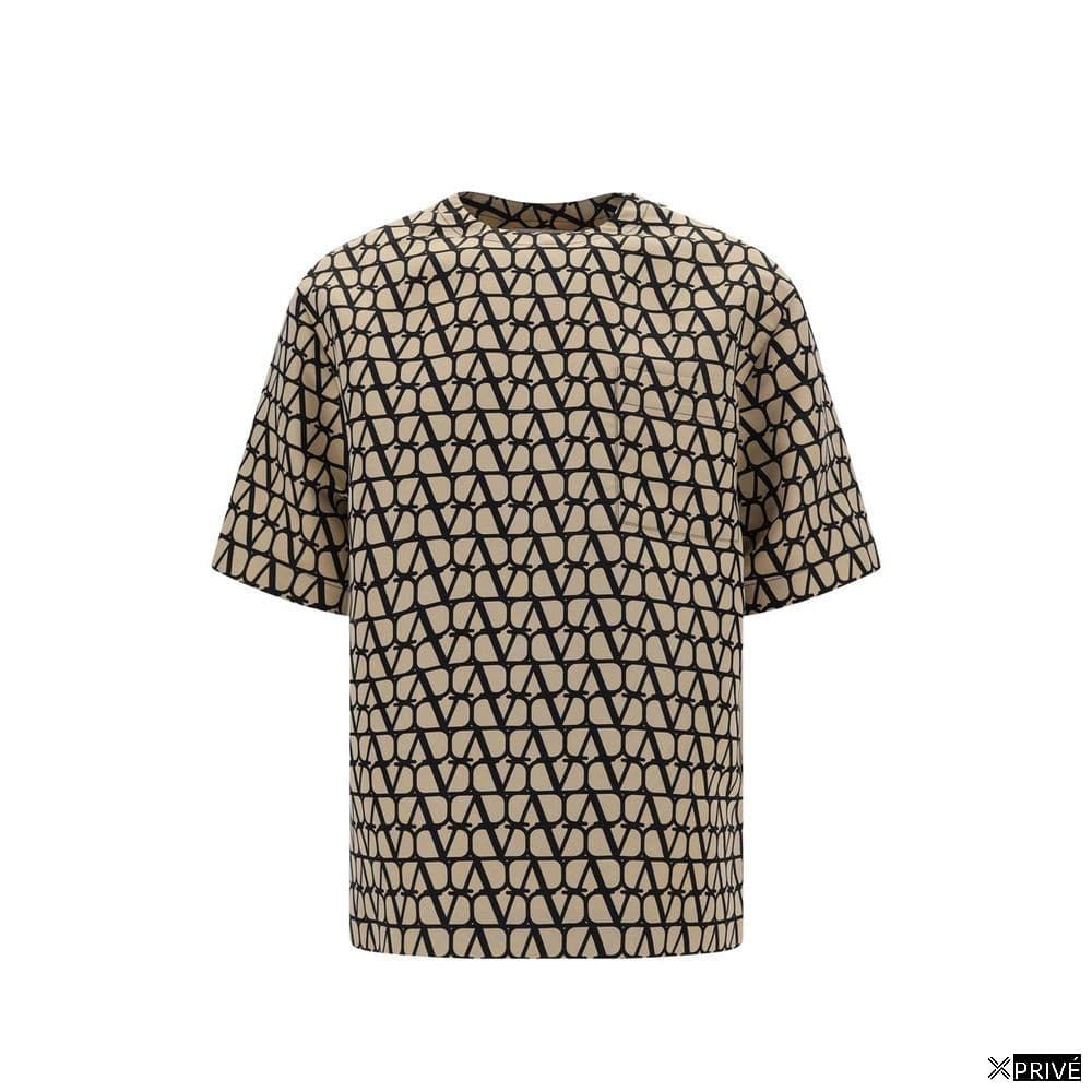 T-shirt brun en Soie — 1
