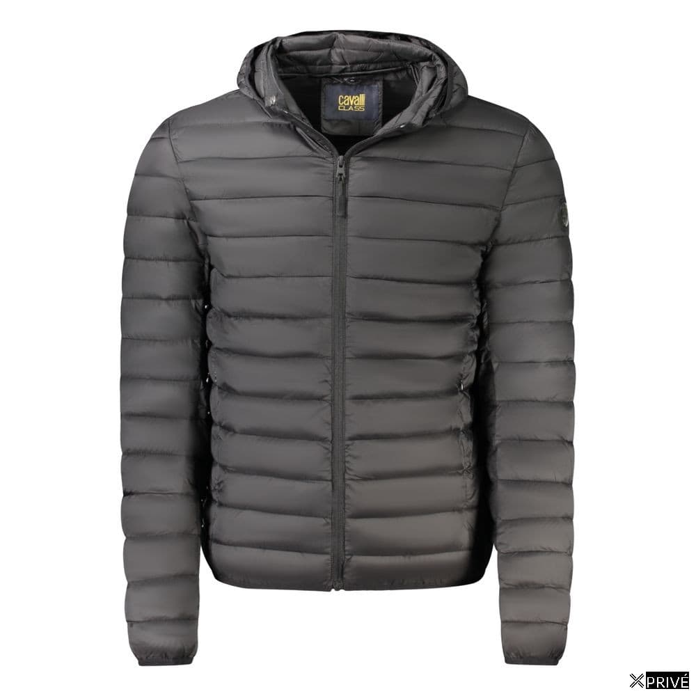 Black Polyester Men's Jacket — 1