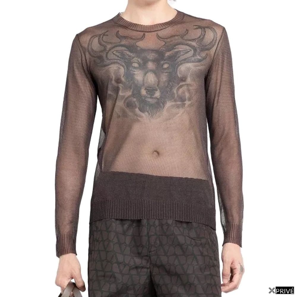 Pull brun en Soie — 2