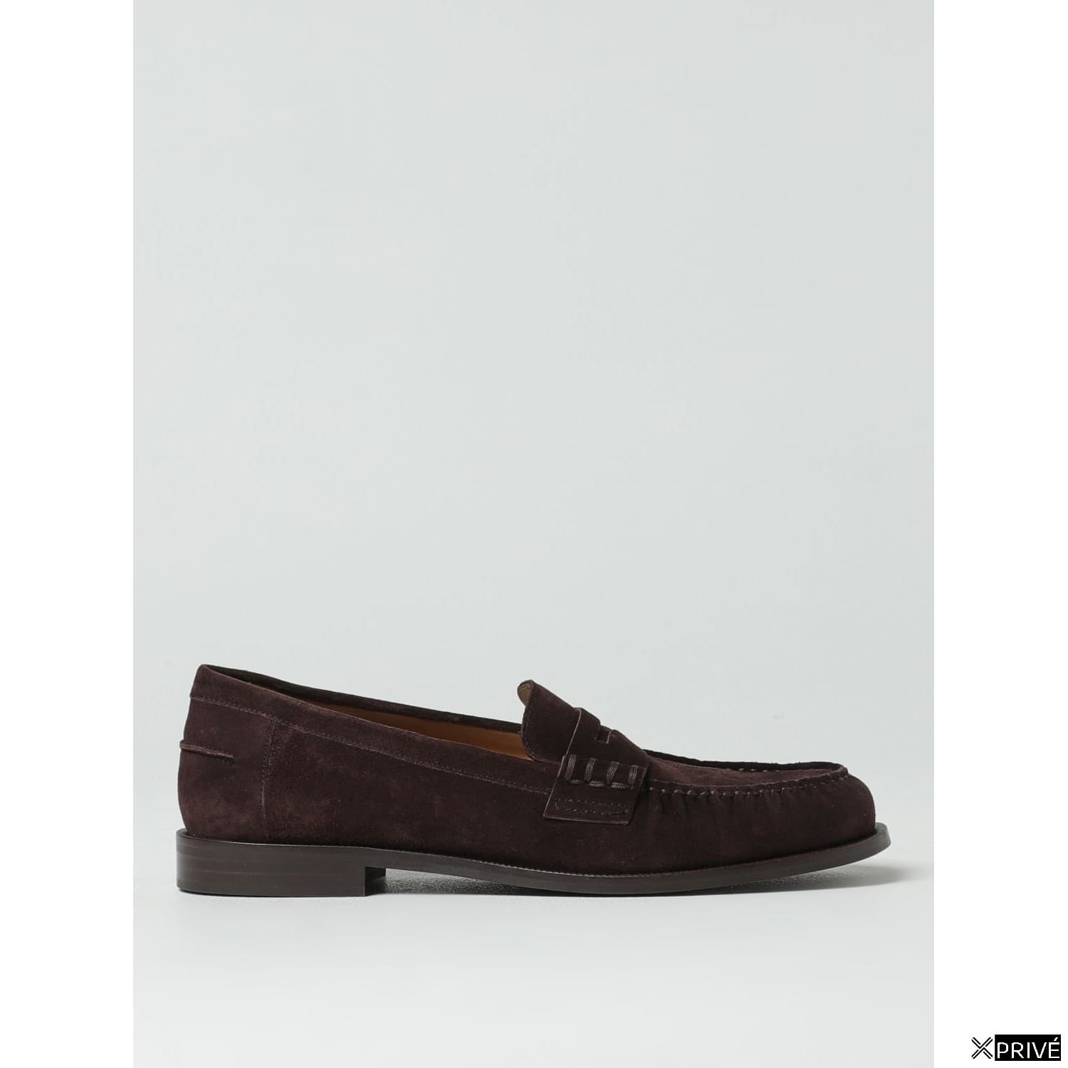 Brown Suede Leather Slip-On Loafers — 1