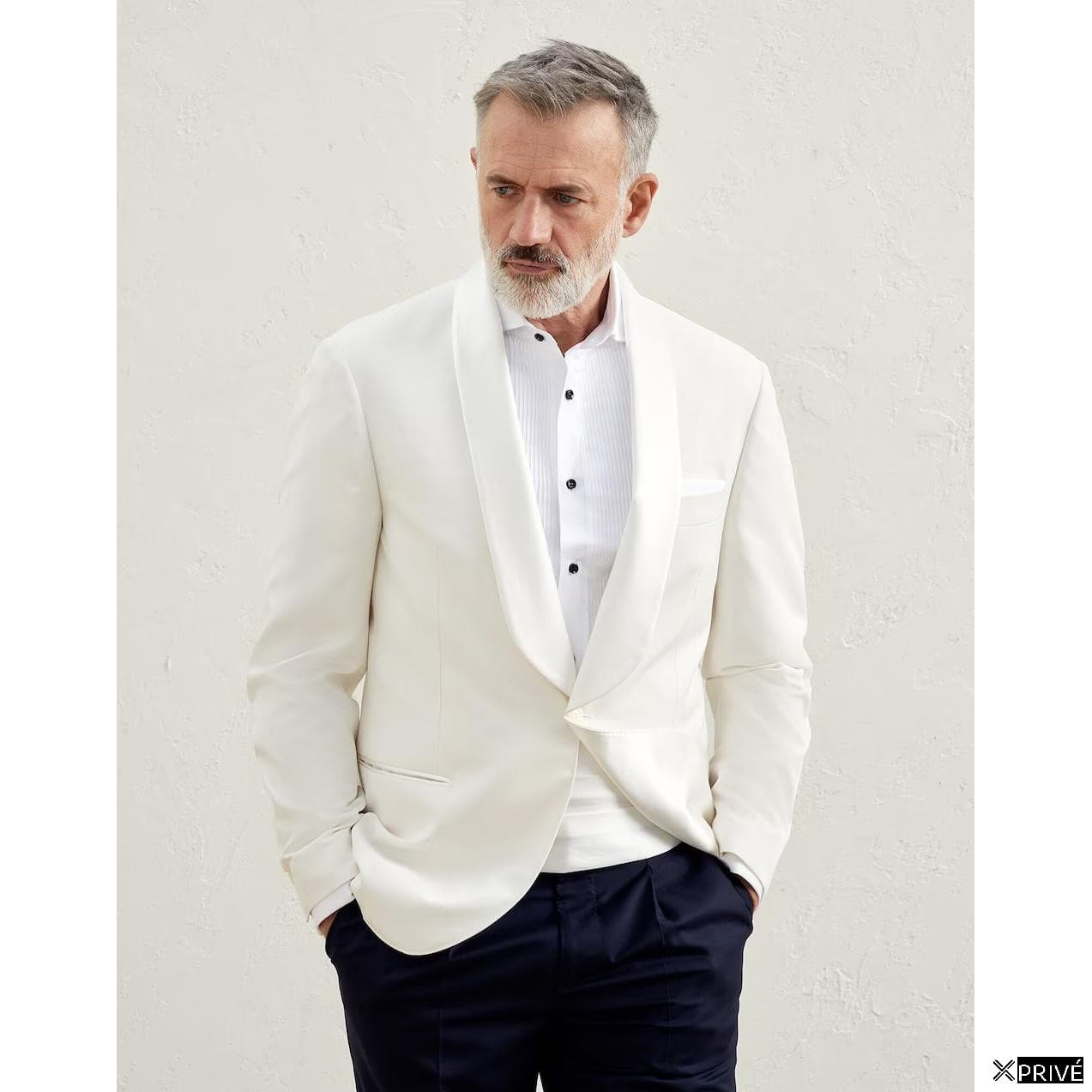 Bicolor Silk Blazer — 1