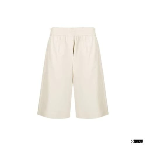 White Leather Bermuda Shorts — 1