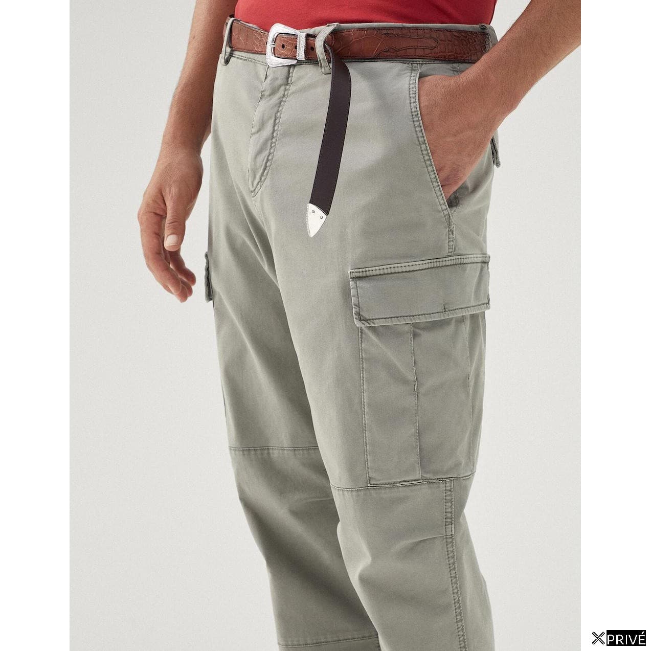 Green Cotton Cargo Pants — 2