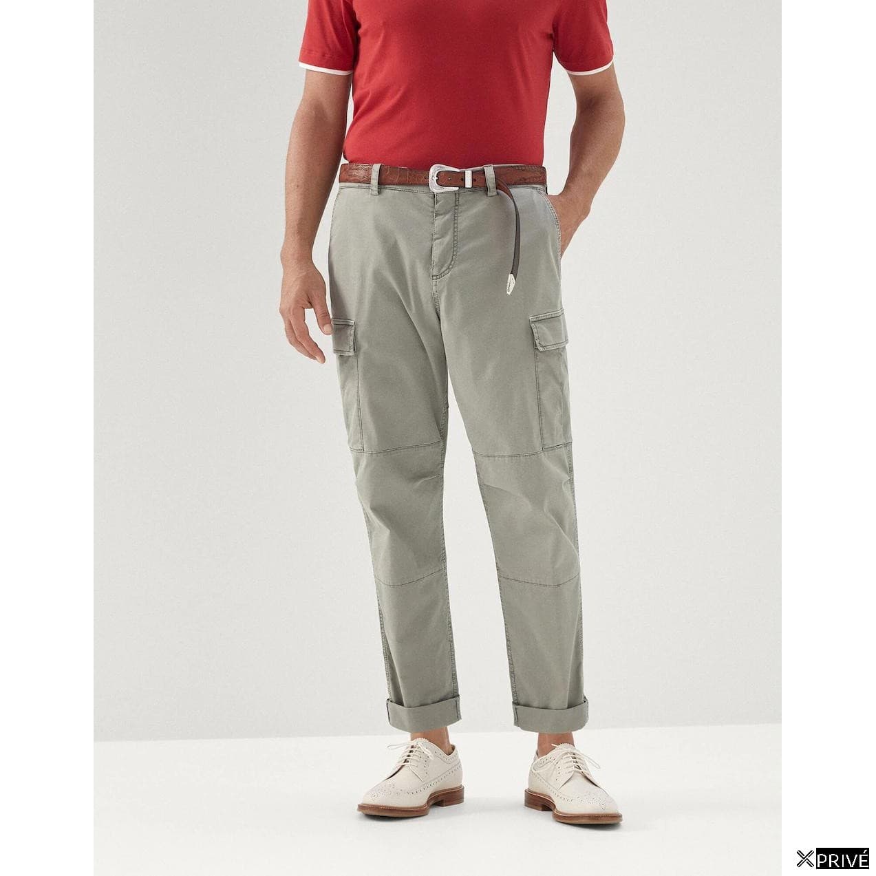 Green Cotton Cargo Pants — 1