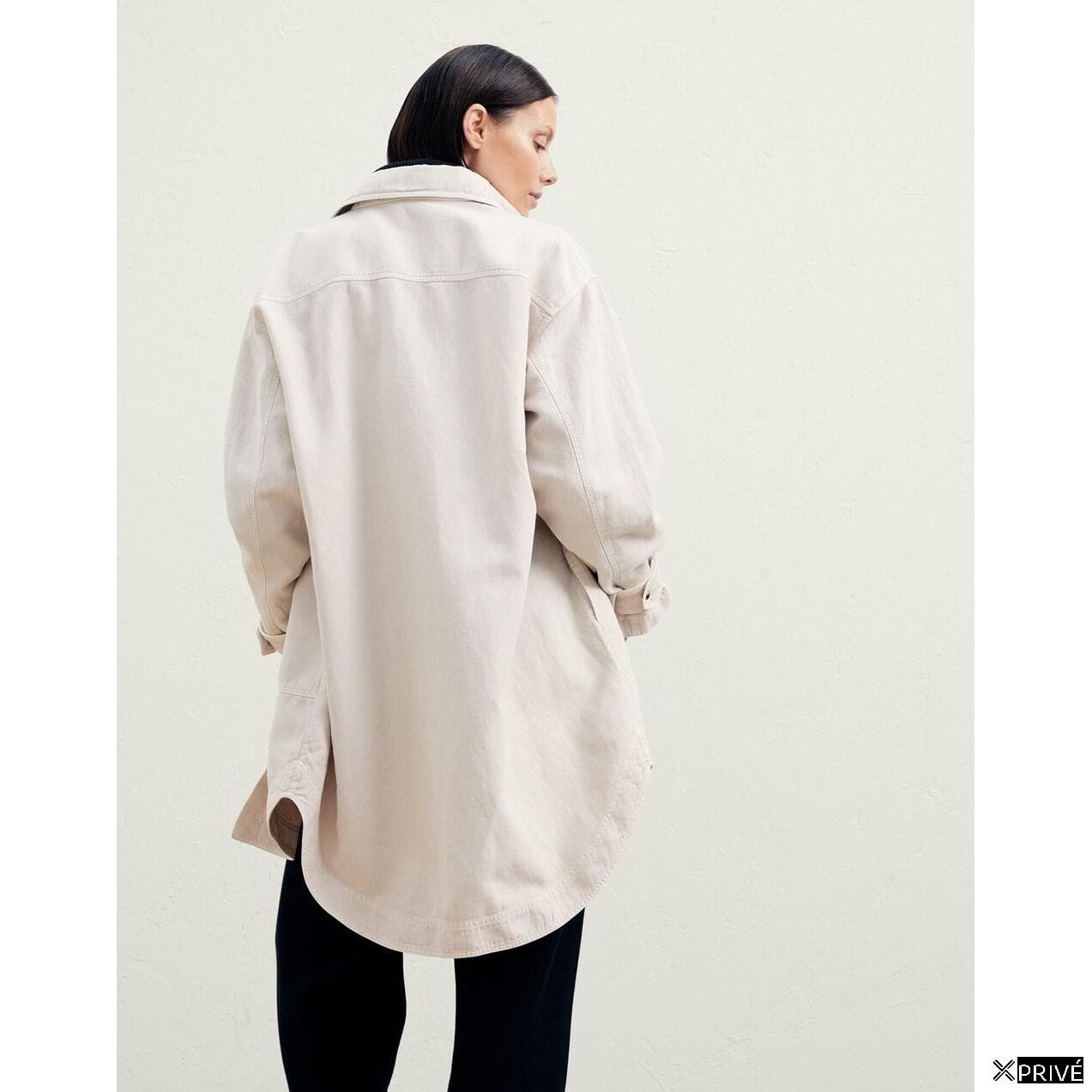 Beige Cotton Denim Jacket — 4