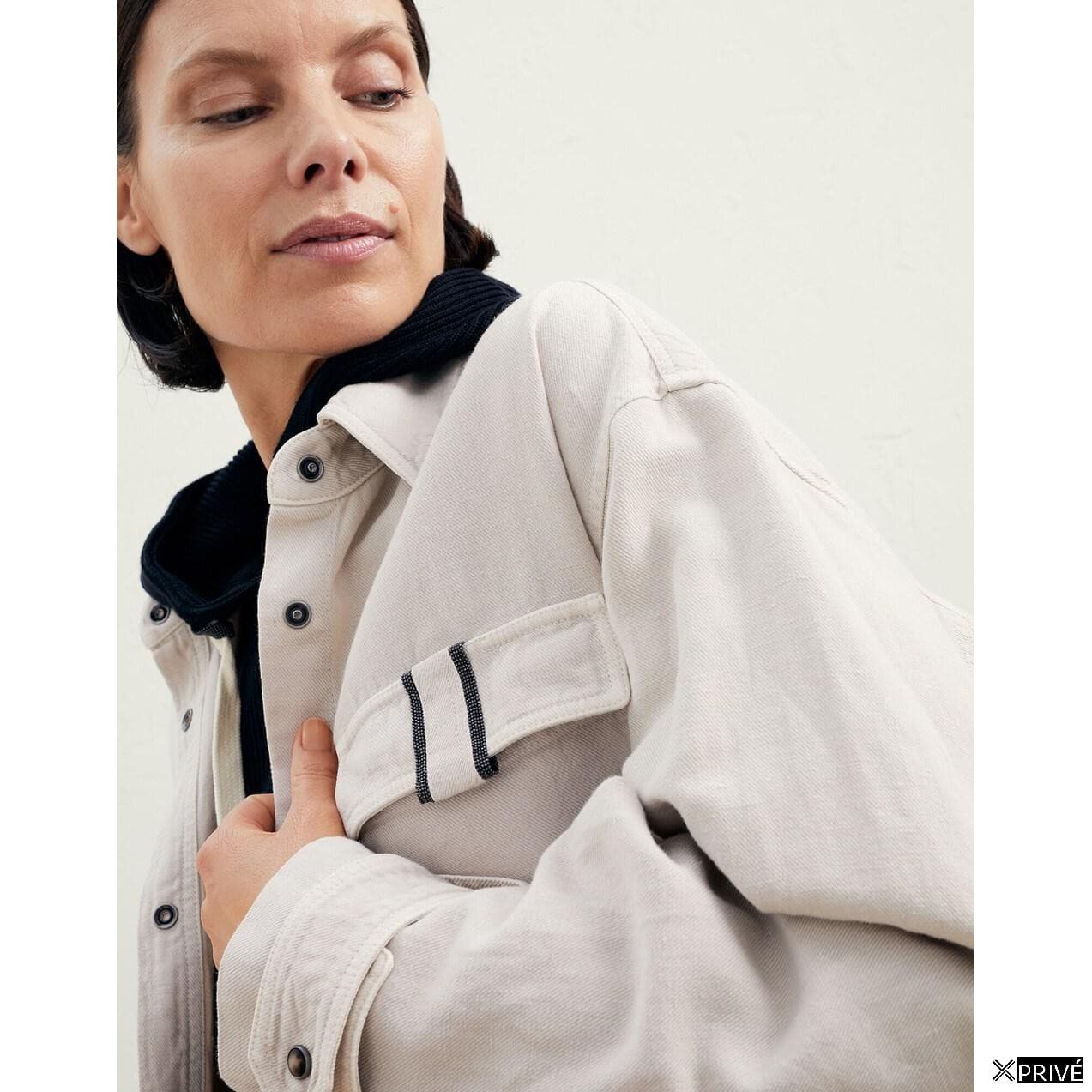 Beige Cotton Denim Jacket — 2