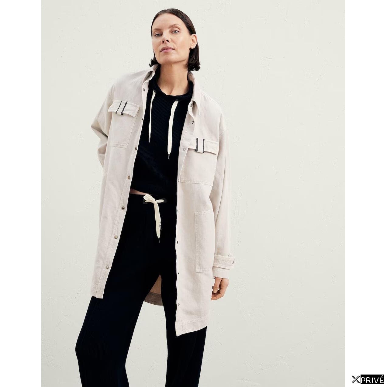 Beige Cotton Denim Jacket — 1