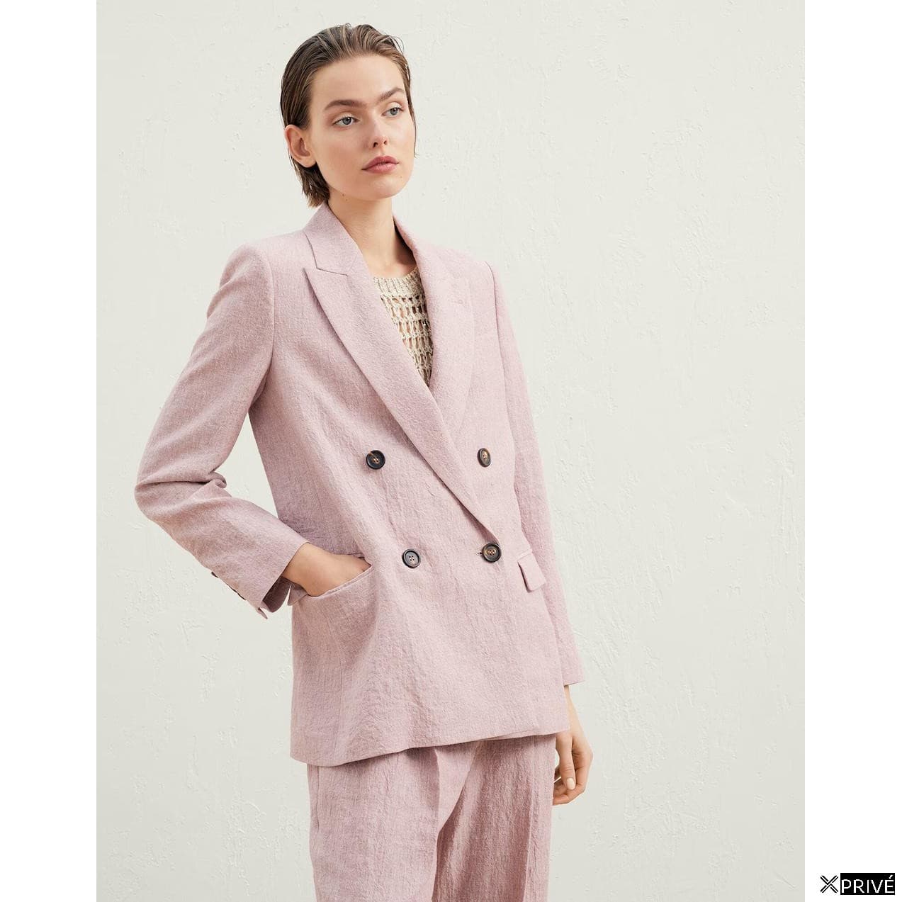Pink Linen Blazer — 1