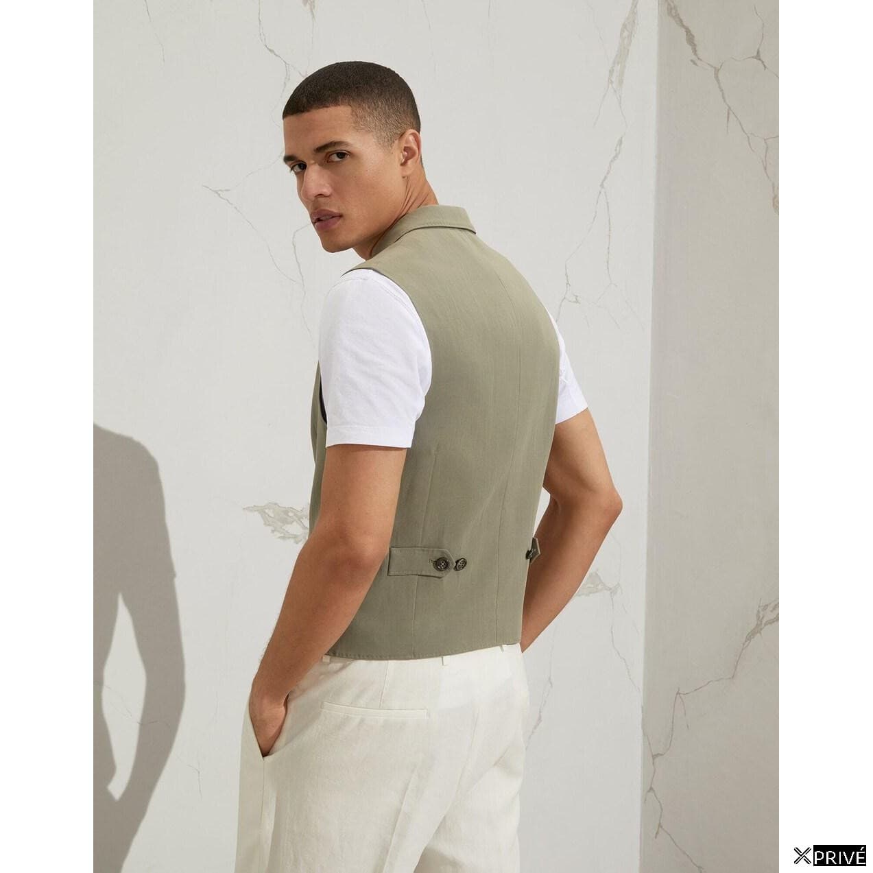 Army Linen Sleveless Jacket — 2