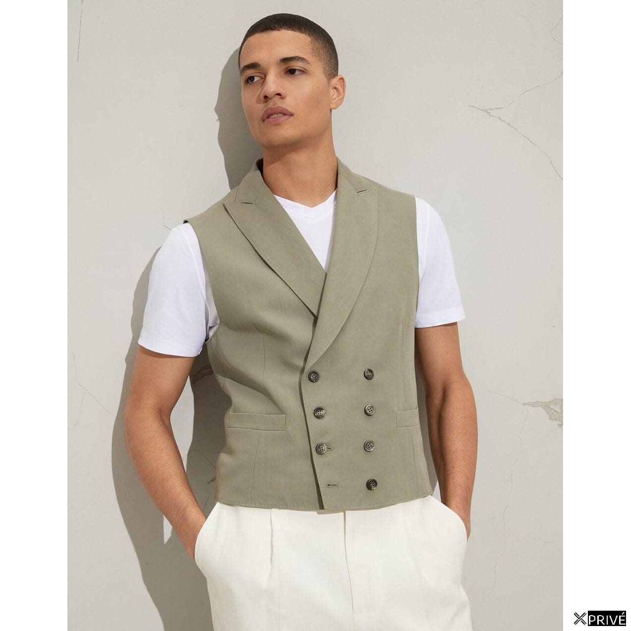 Army Linen Sleveless Jacket — 5