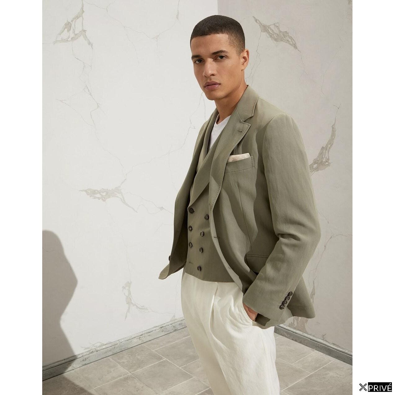 Army Linen Sleveless Jacket — 4