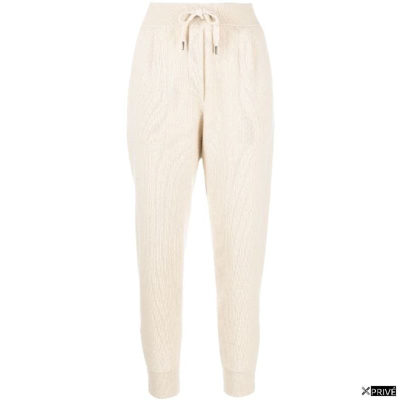 Beige Cashmere Athletic Pants — 1