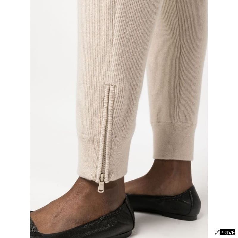 Beige Cashmere Athletic Pants — 5