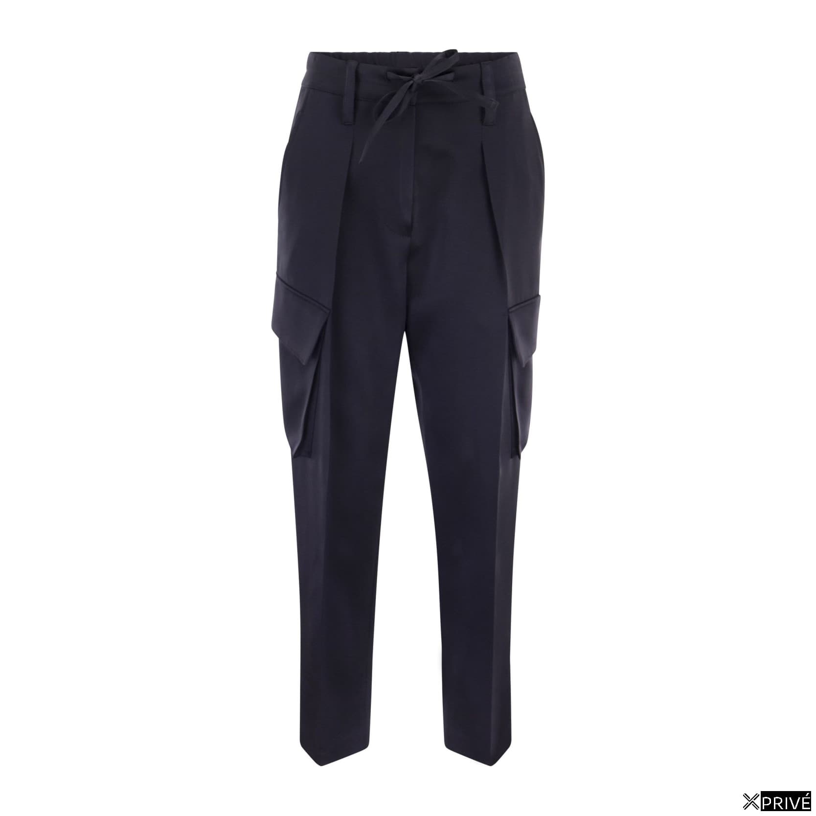Blue Acetate Cargo Pants — 1