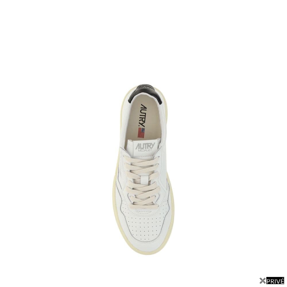 White Calf Leather Bos Taurus Low Top Sneakers — 4
