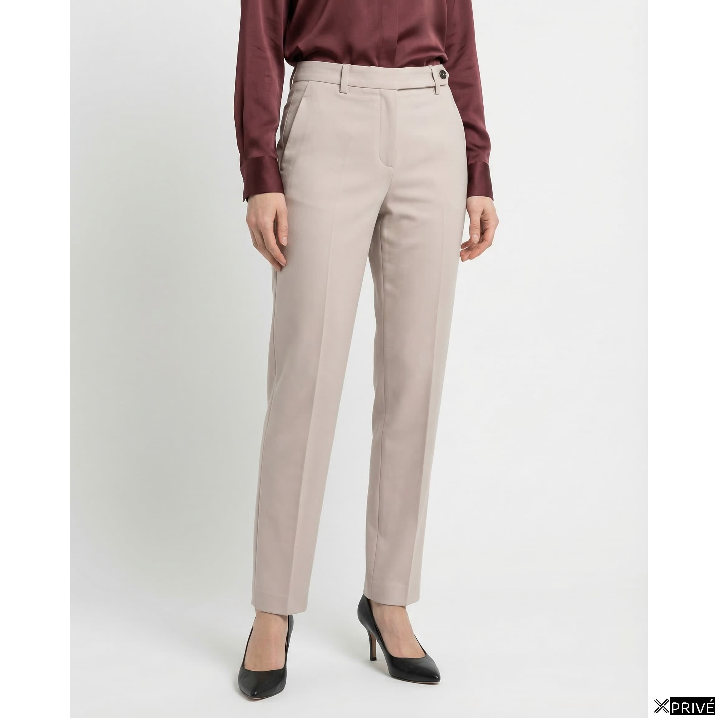 Beige Cotton Dress Pants — 1