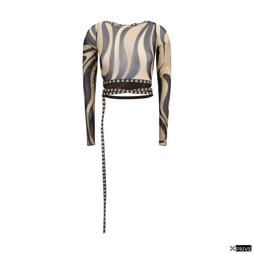 Beige Polyamide Pattern Shirt — 1