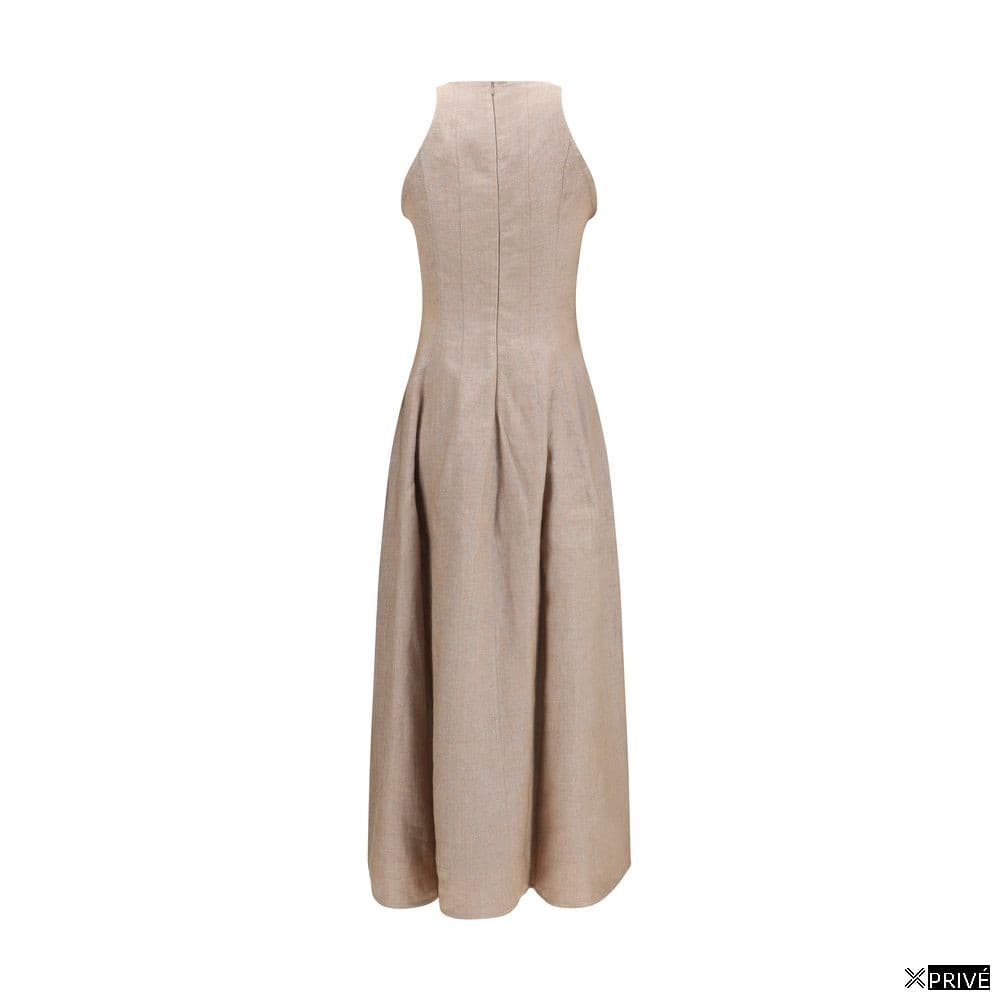Robe beige en Lin — 2