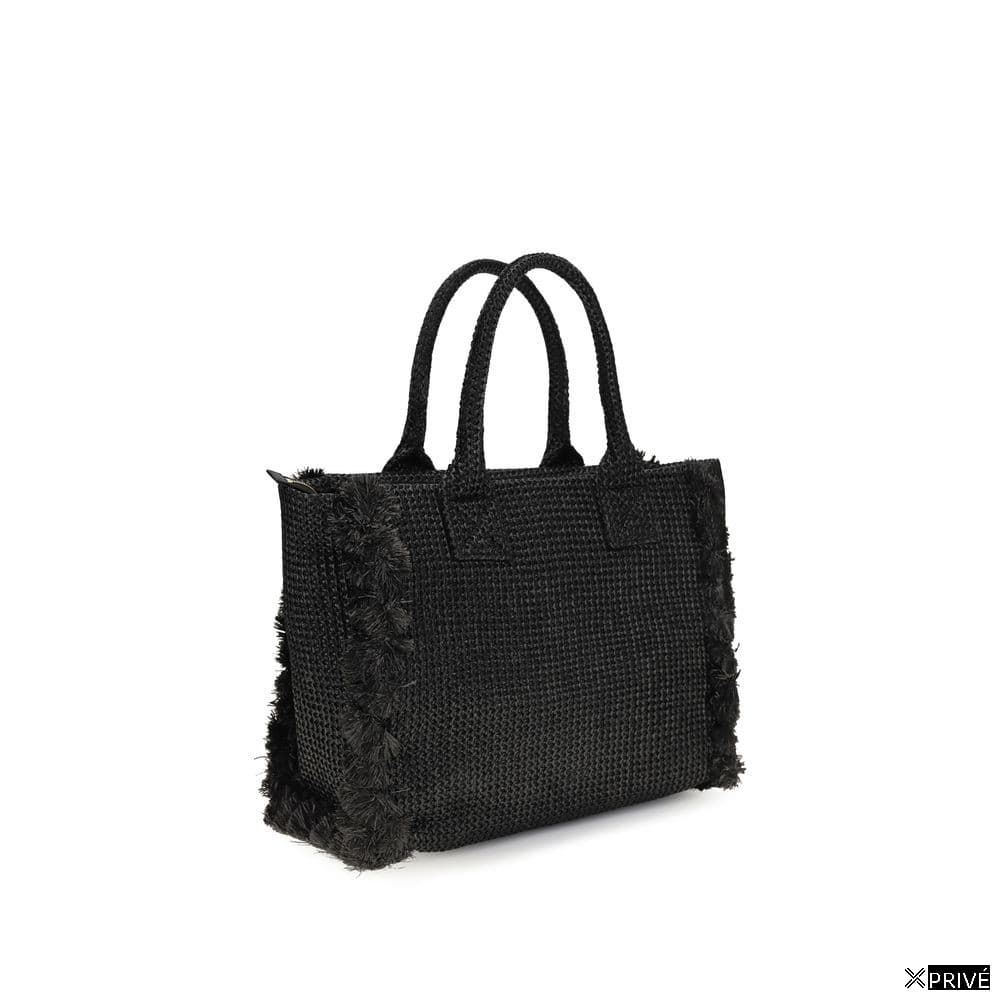 Sac bandoulière noir en Raphia — 3