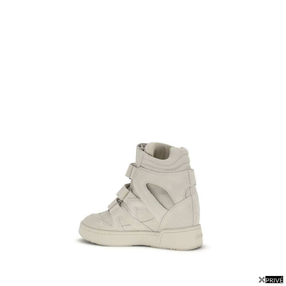 Beige Calf Leather Bos Taurus Platform Sneakers — 3