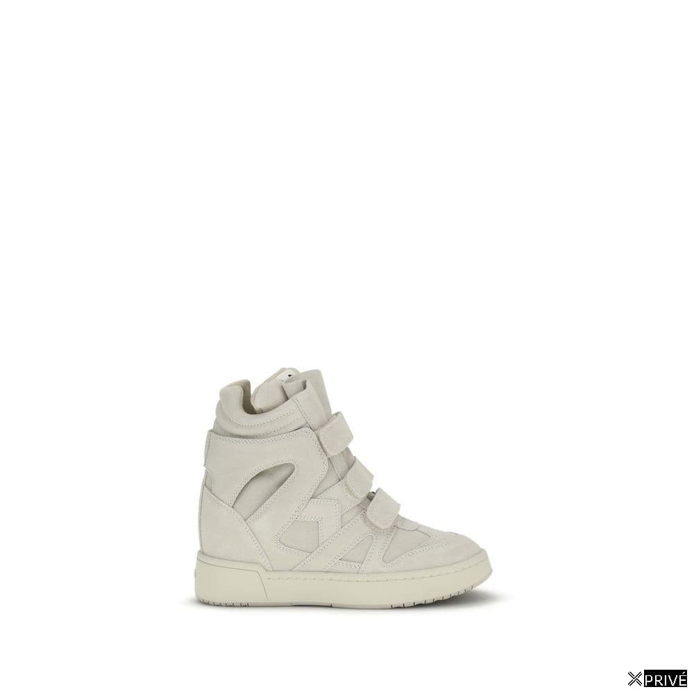 Beige Calf Leather Bos Taurus Platform Sneakers — 1