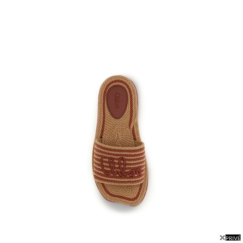 Brown Raffia Slippers — 4