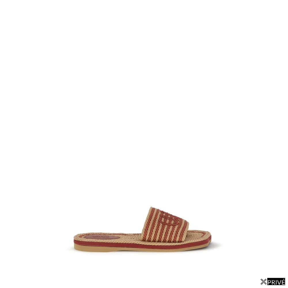 Brown Raffia Slippers — 1