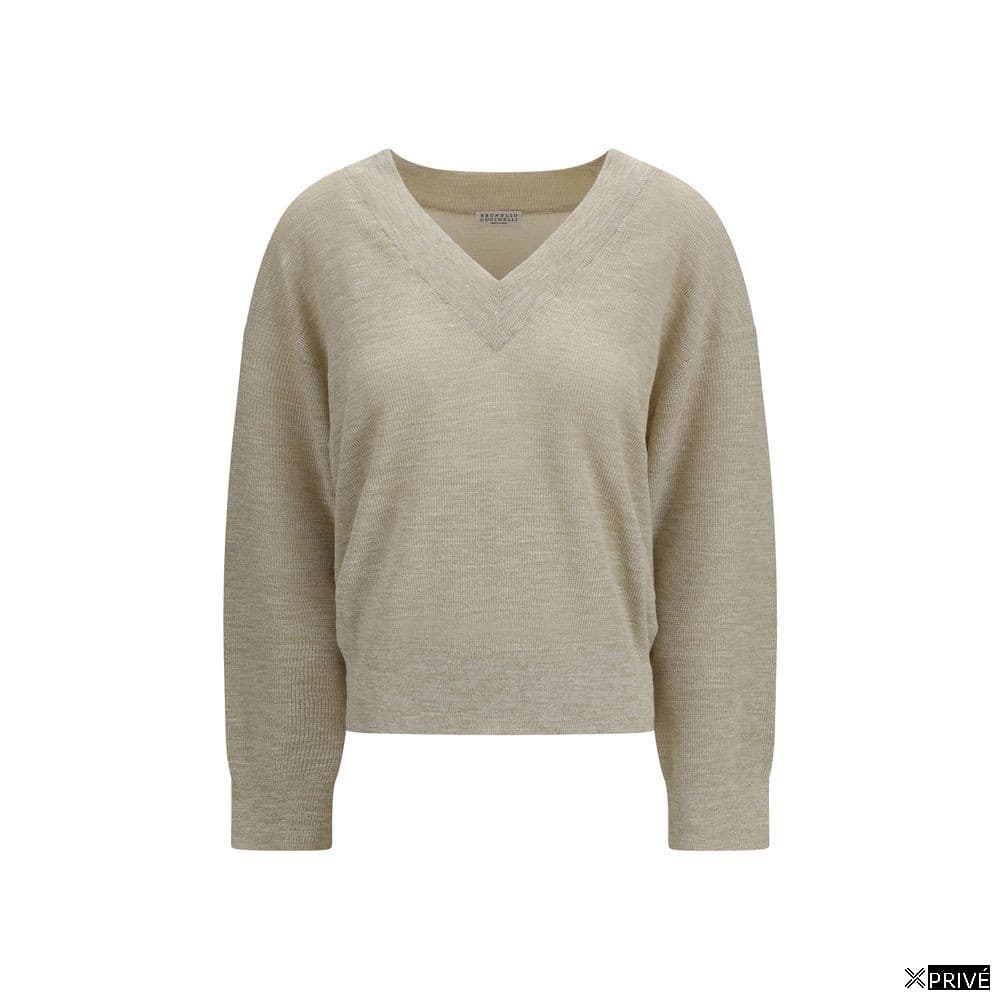 Pull beige en Lin — 1