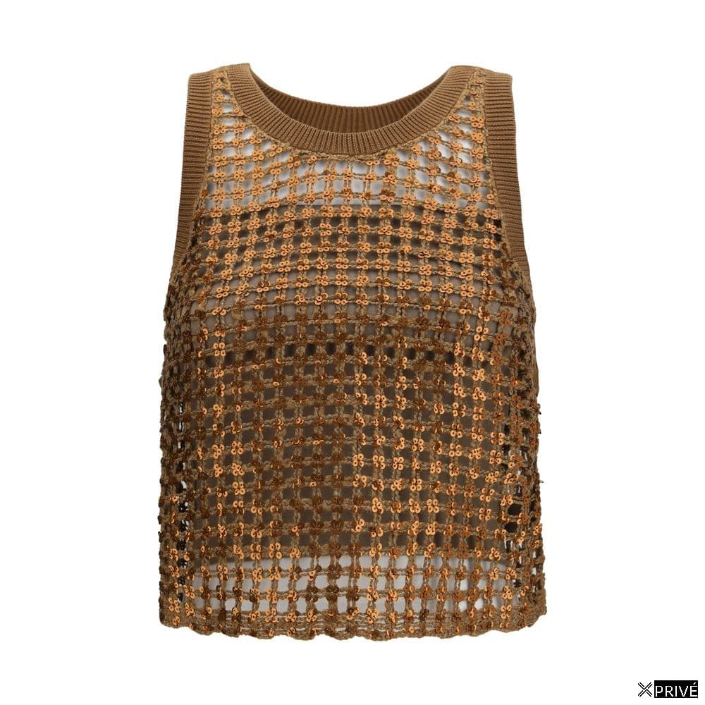 Top brun en Soie — 1