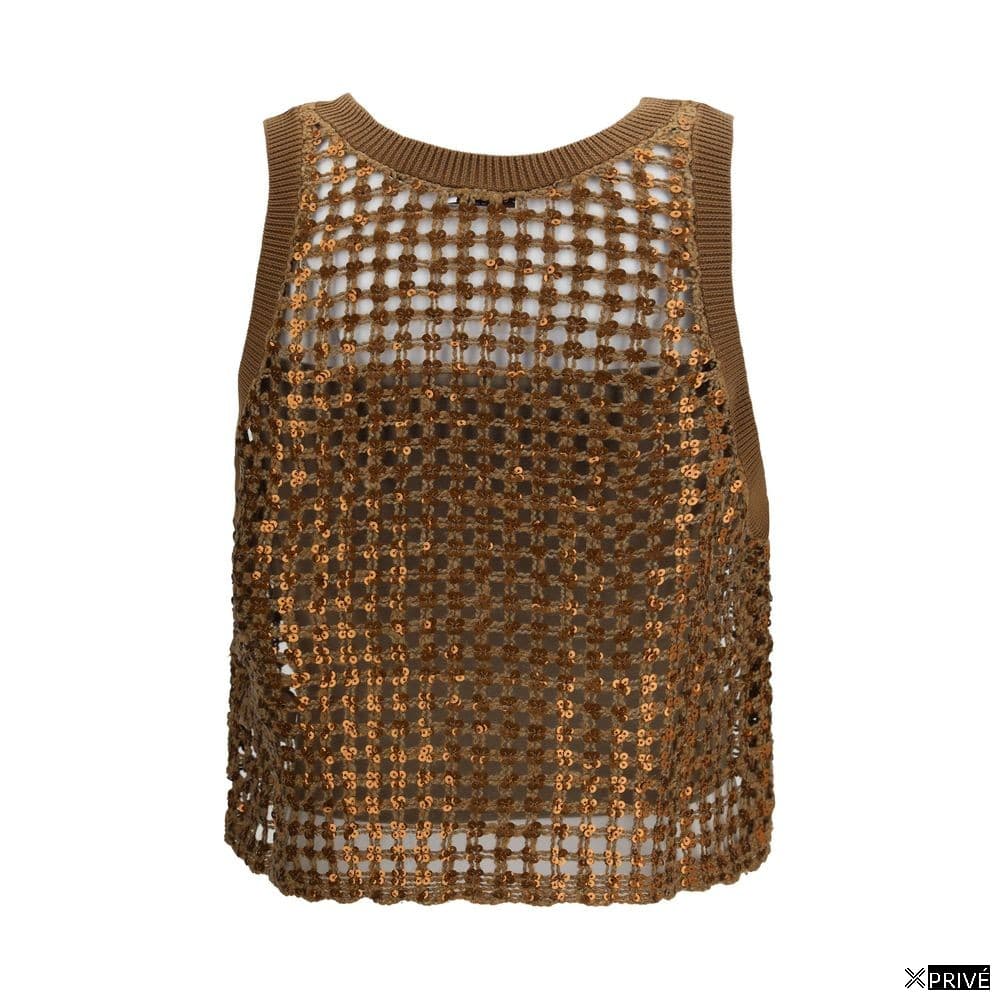 Top brun en Soie — 2