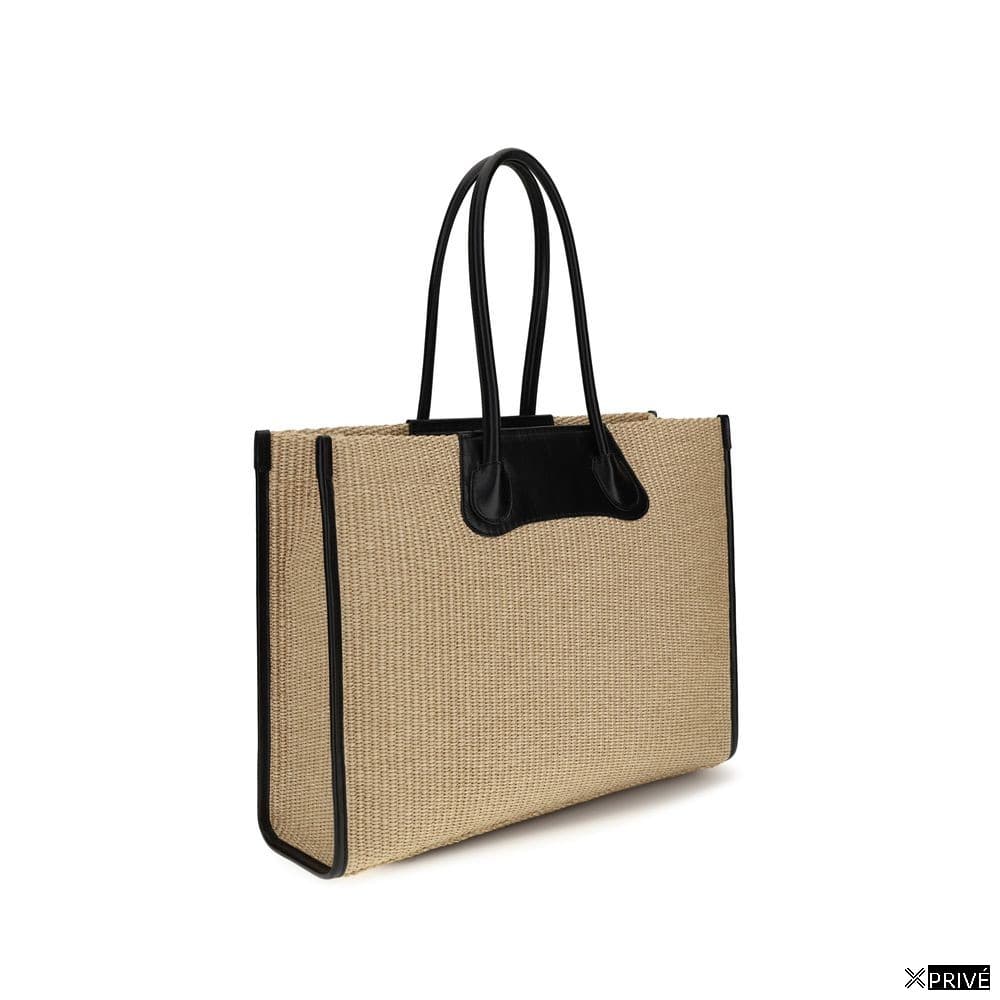 Sac bandoulière beige en Raphia — 3