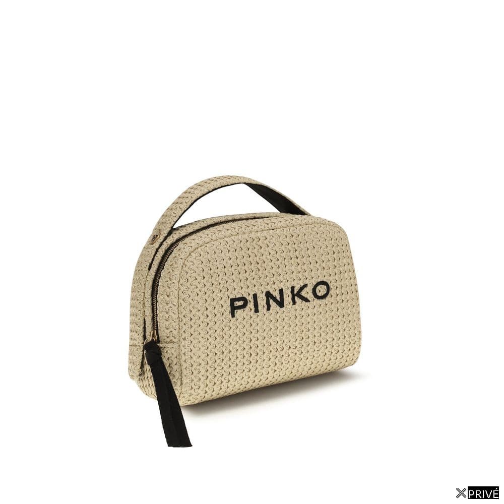 Portefeuille beige en Raphia — 2