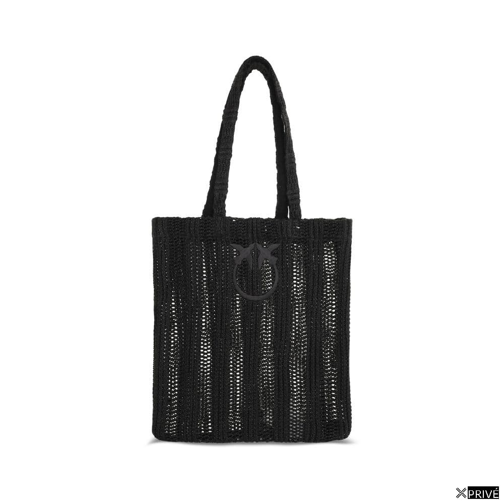 Sac bandoulière noir en Raphia — 1