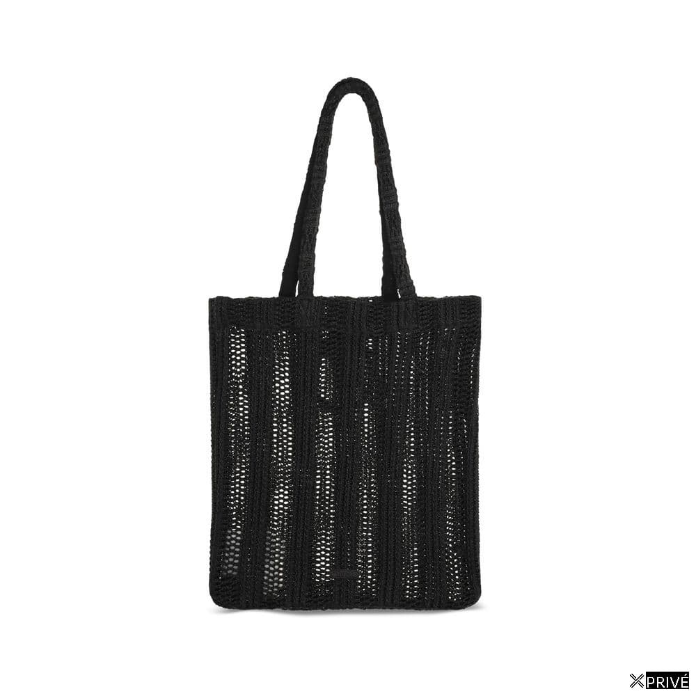 Sac bandoulière noir en Raphia — 2
